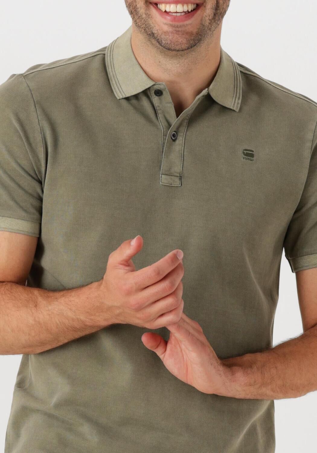G-STAR RAW Heren Polo's & T-shirts Dunda Overdyed Slim Polo S\s Groen