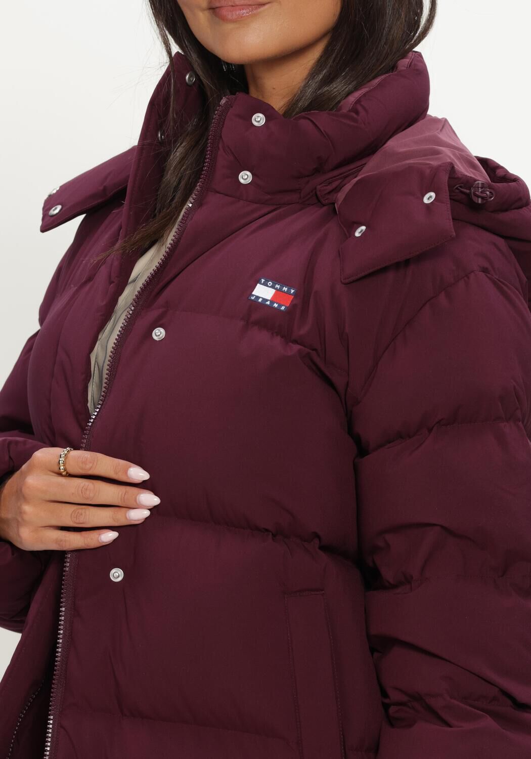 Bordeaux TOMMY JEANS Gewatteerde jas TJW ALASKA LONG PUFFER - large