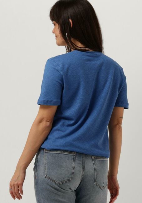 Blauwe ACCESS Top SHORT-SLEEVE V BLOUSE - large