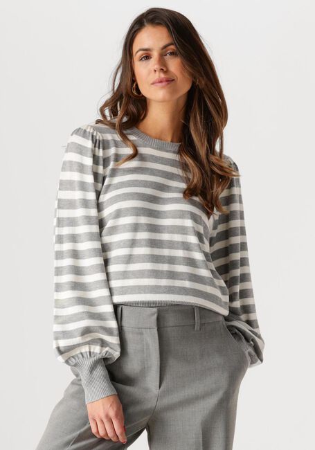 Grijze MINUS Trui LIVA LONG SLEEVE PULLOVER - large