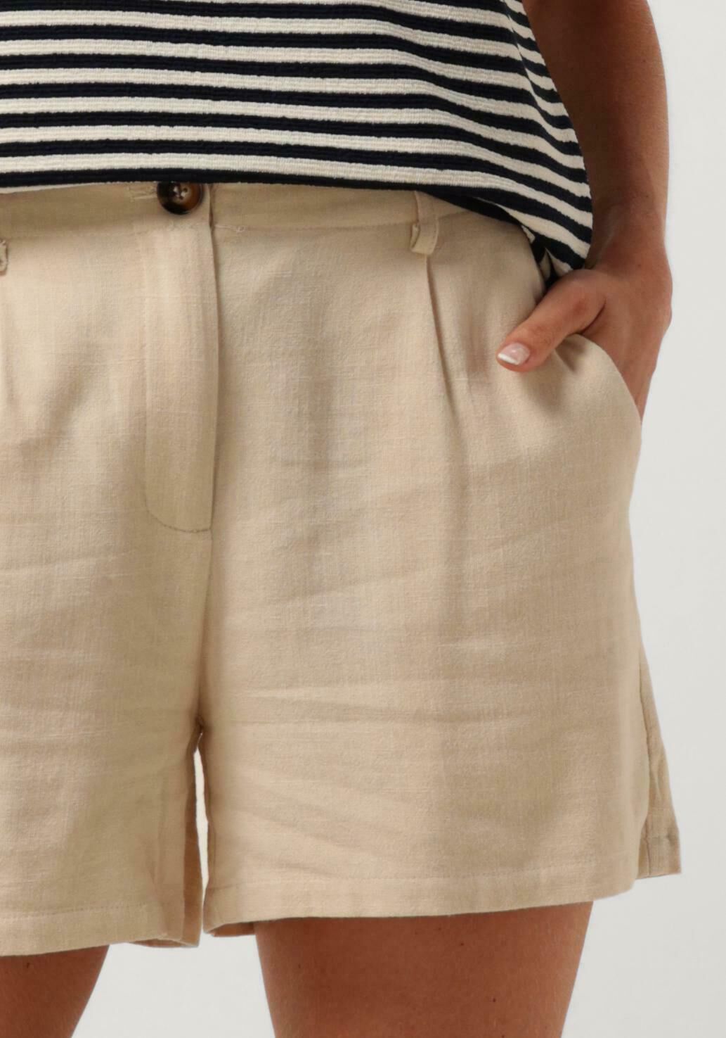 YDENCE Dames Broeken Short Lily Beige
