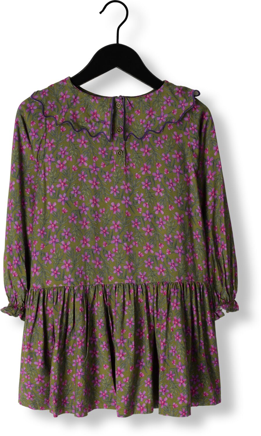 YOUR WISHES Meisjes Jurken Vivid Flower Collar Dress Olijf