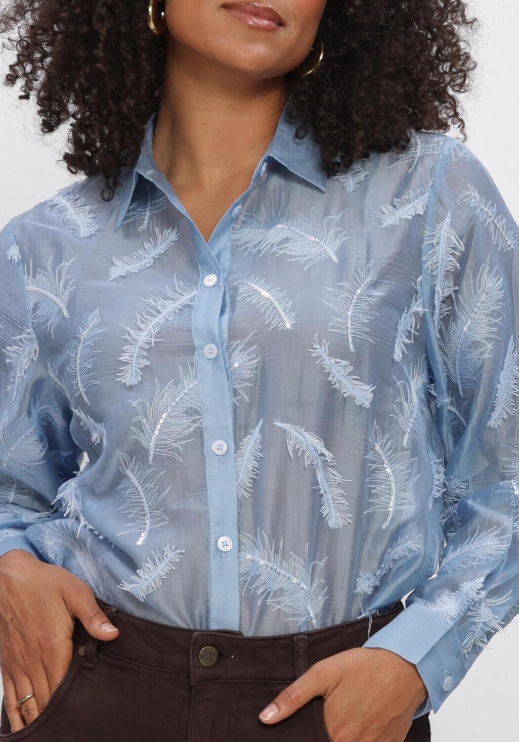 Lichtblauwe NUKUS Blouses AYSHA BLOUSE FEATHERS - large