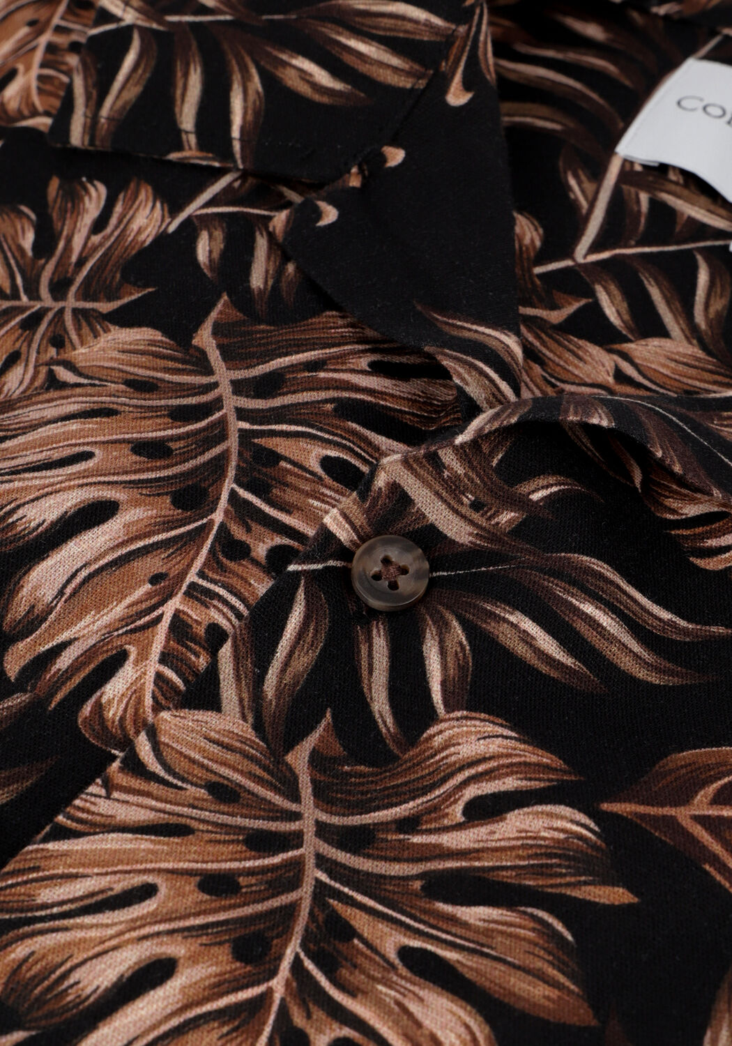 Bruine COLOURFUL REBEL Casual overhemd KAI PALM SHORT SLEEVE SHIRT - large