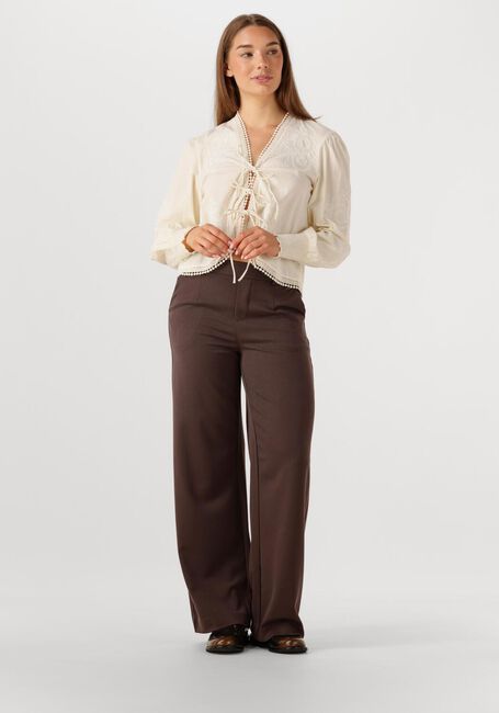 Bruine OBJECT Pantalon OBJLISA WIDE PANT - large