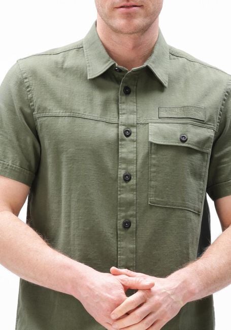 Groene PME LEGEND Casual overhemd WRENCHMEN S/S COTTON SLUB CARGO - large