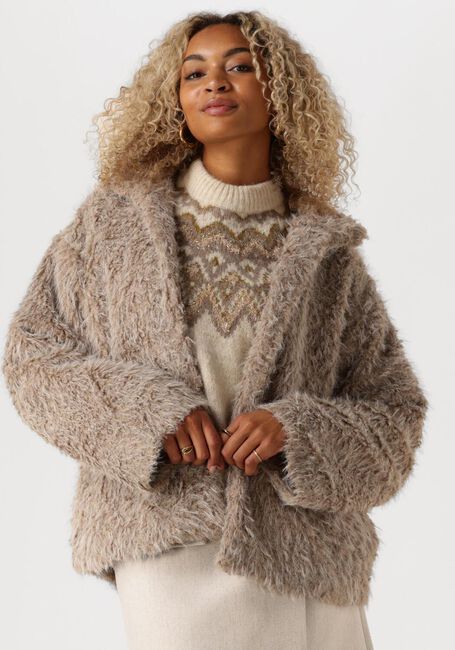 Beige Y.A.S. Faux fur jas YASTEDSY JACKET - large