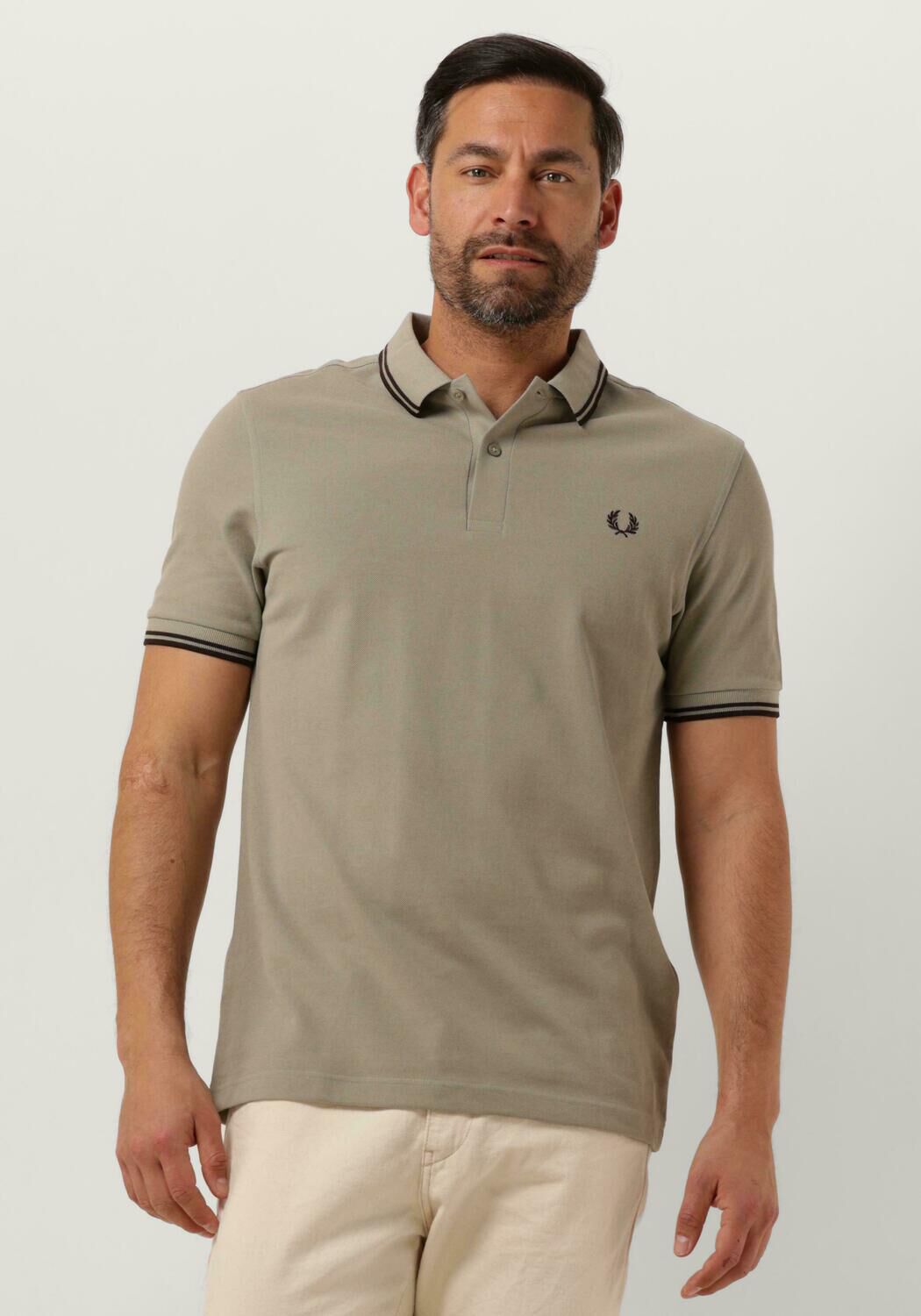 Fred Perry Twin Tipped Short Sleeve Polo Shirt Heren Brown- Heren Brown