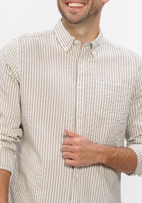 Beige BARBOUR Casual overhemd CRESSWELL SEERSUCKER - large