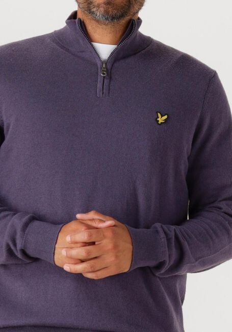 Grijze LYLE & SCOTT Trui COTTON MERINO QUARTER ZIP JUMPER - large