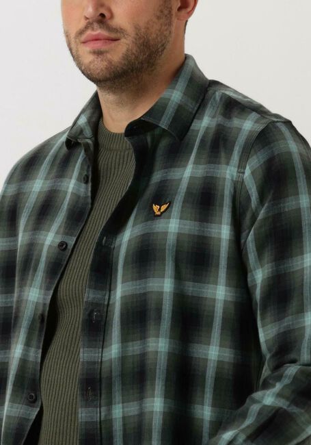 Groene PME LEGEND Casual overhemd LONG SLEEVE SHIRT CTN YARN DYED TWILL CHECK - large