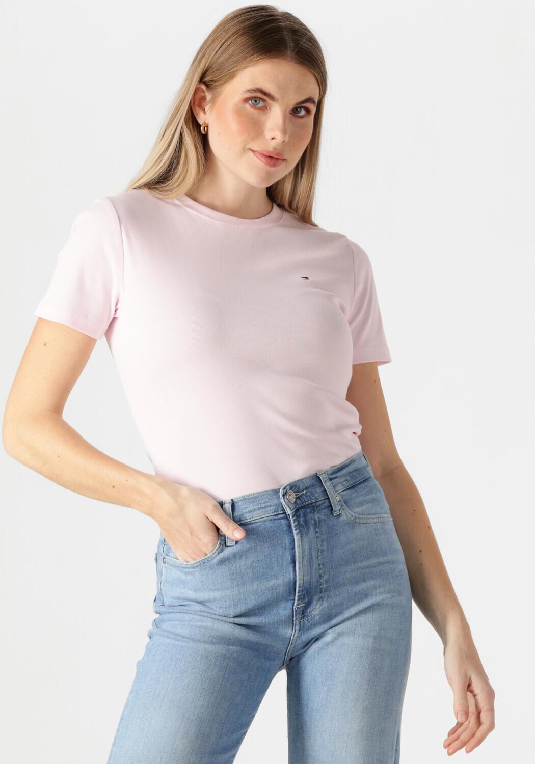 TOMMY HILFIGER Dames Tops & T-shirts Slim Cody C-nk Ss Lichtroze
