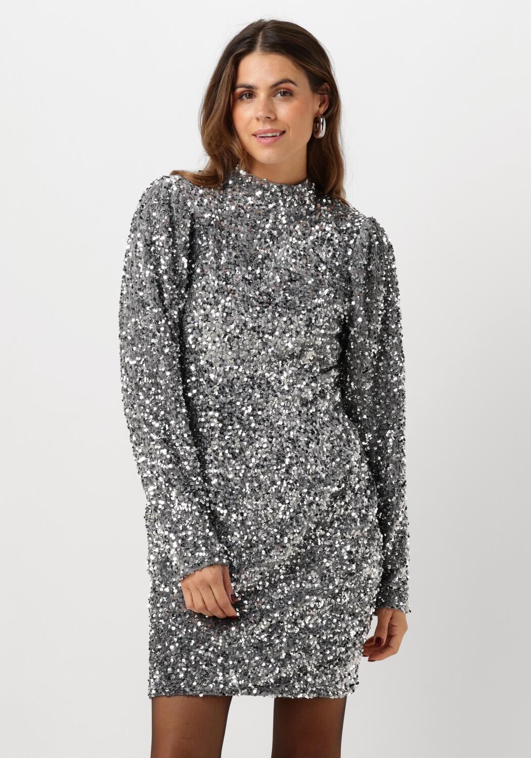 Notre-v Zilver Paillet Mini Jurk Gray Dames