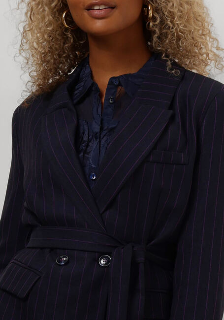 Blauwe POM AMSTERDAM Blazer BLAZER - STRIPED MIDNIGHT BLUE - large