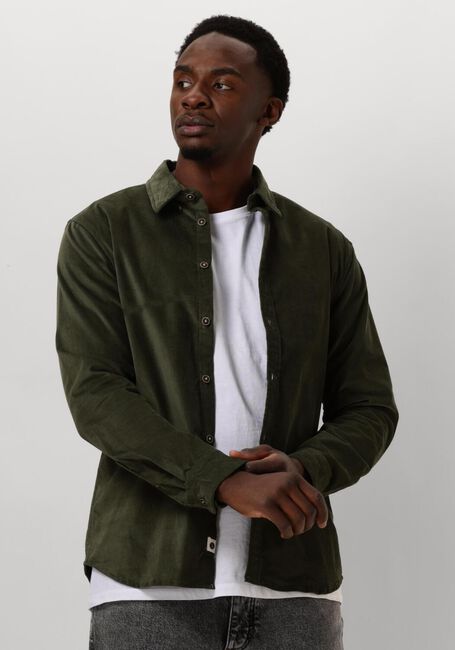 Donkergroene ANERKJENDT Casual overhemd AKLEIF SOLID CORD SHIRT - large