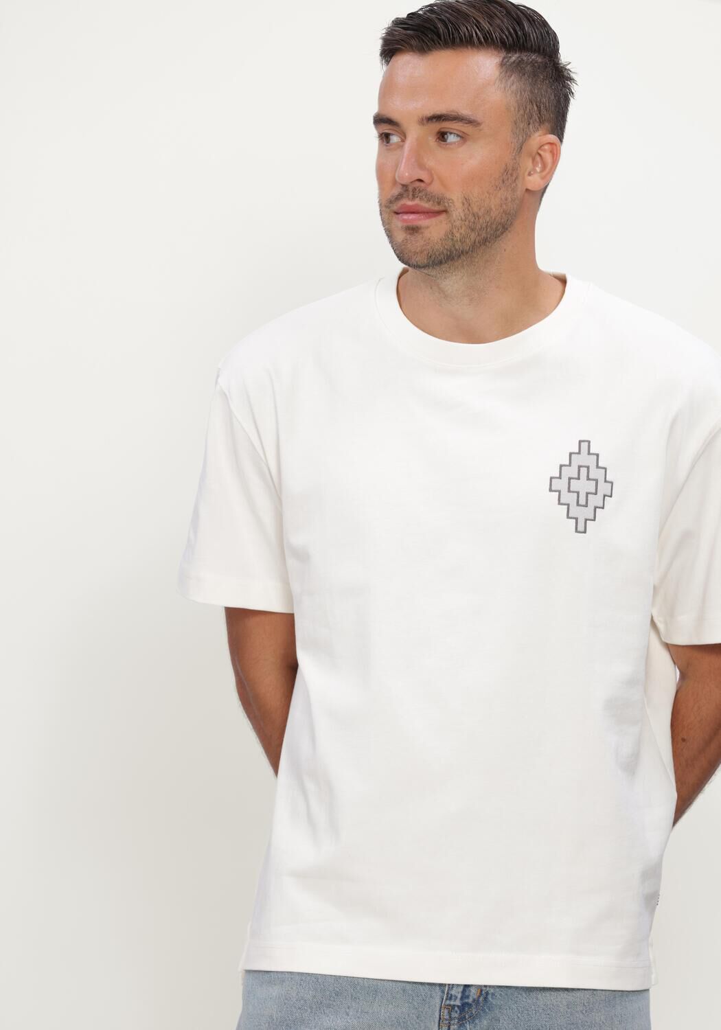 Gebroken wit JC RAGS T-shirt T-SHIRT SHORT SLEEVE ARVIN EMBRO - large