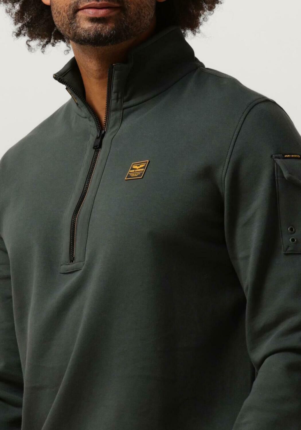 groene pme legend trui half zip collar interlock jersey
