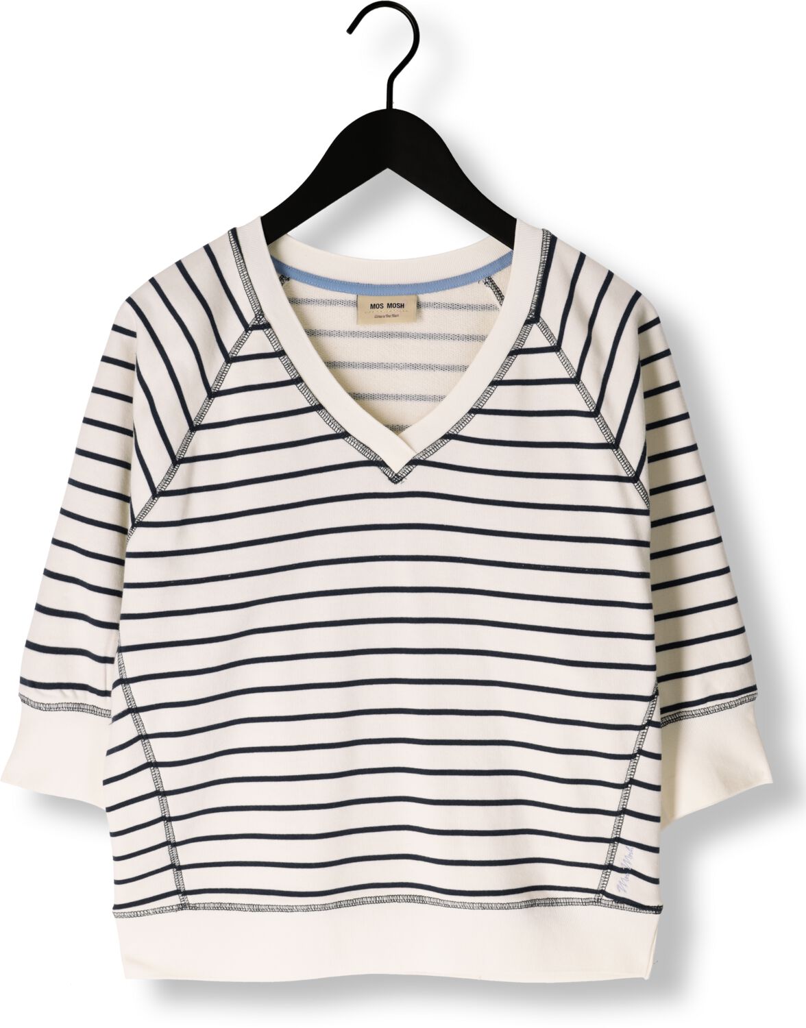 MOS MOSH Dames Truien & Vesten Mmmaggie Stripe Sweatshirt Blauw