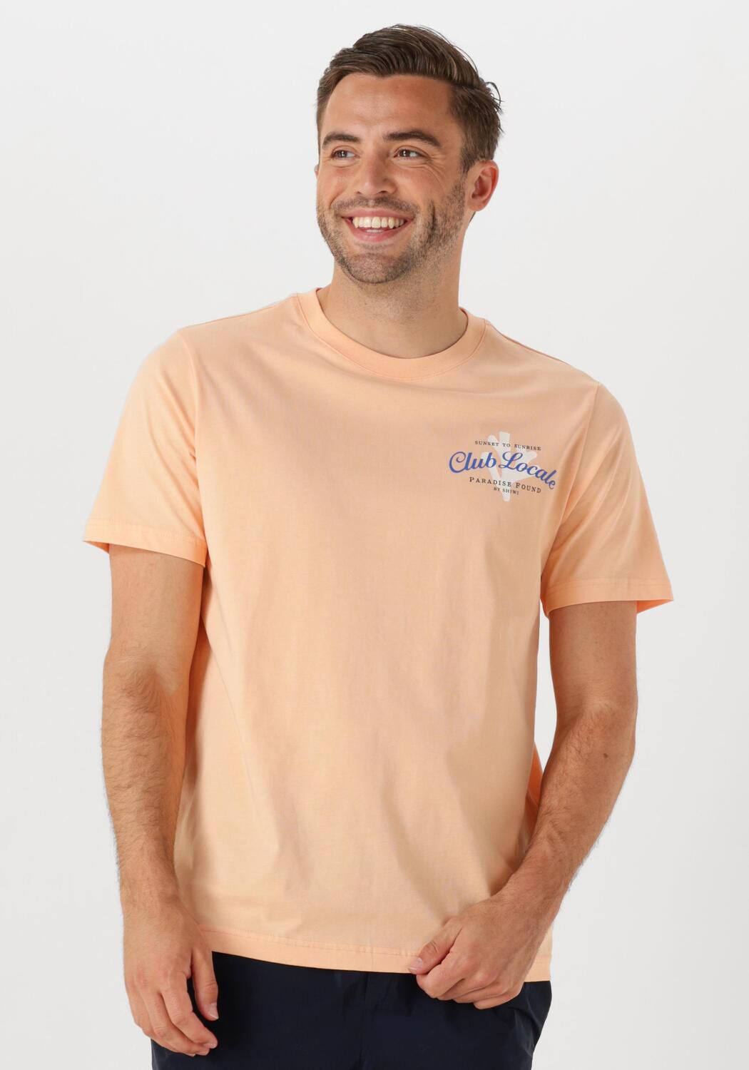 SHIWI Heren Polo's & T-shirts Men Liam Regular T-shirt Paradise Oranje