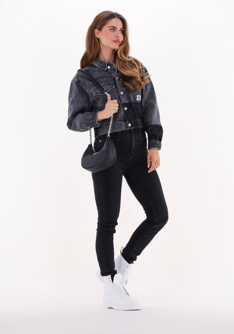 Zwarte CALVIN KLEIN Spijkerjas CROPPED OVERSIZED DENIM JACKET - large