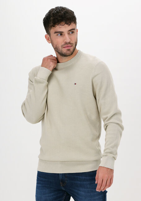 Beige TOMMY HILFIGER Trui BASIC STRUCTURE CREW NECK - large