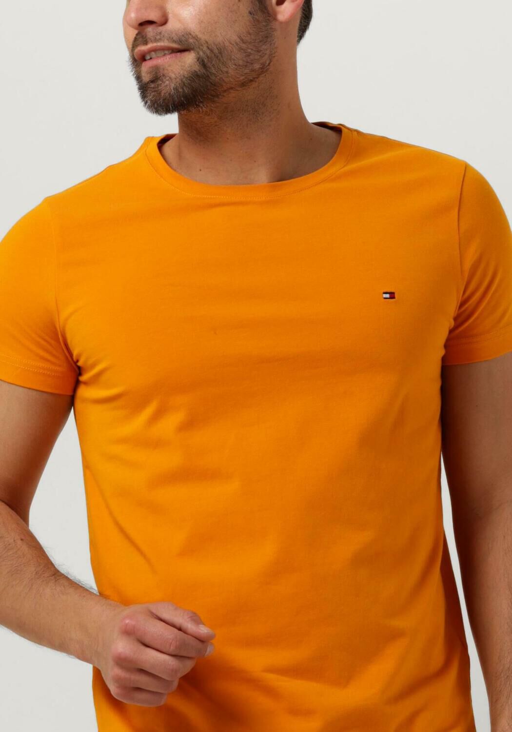 TOMMY HILFIGER Heren Polo's & T-shirts Stretch Slim Fit Tee Oranje