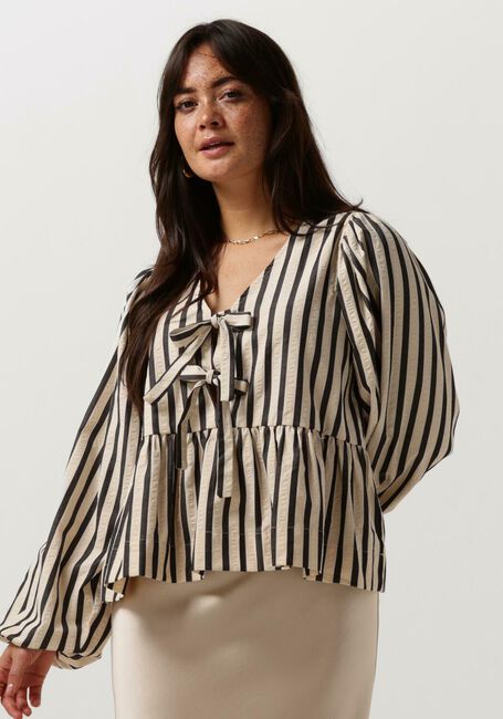 Blauw/wit gestreepte NEO NOIR Blouse BESSIE CONTRAST STRIPE BLOUSE - large