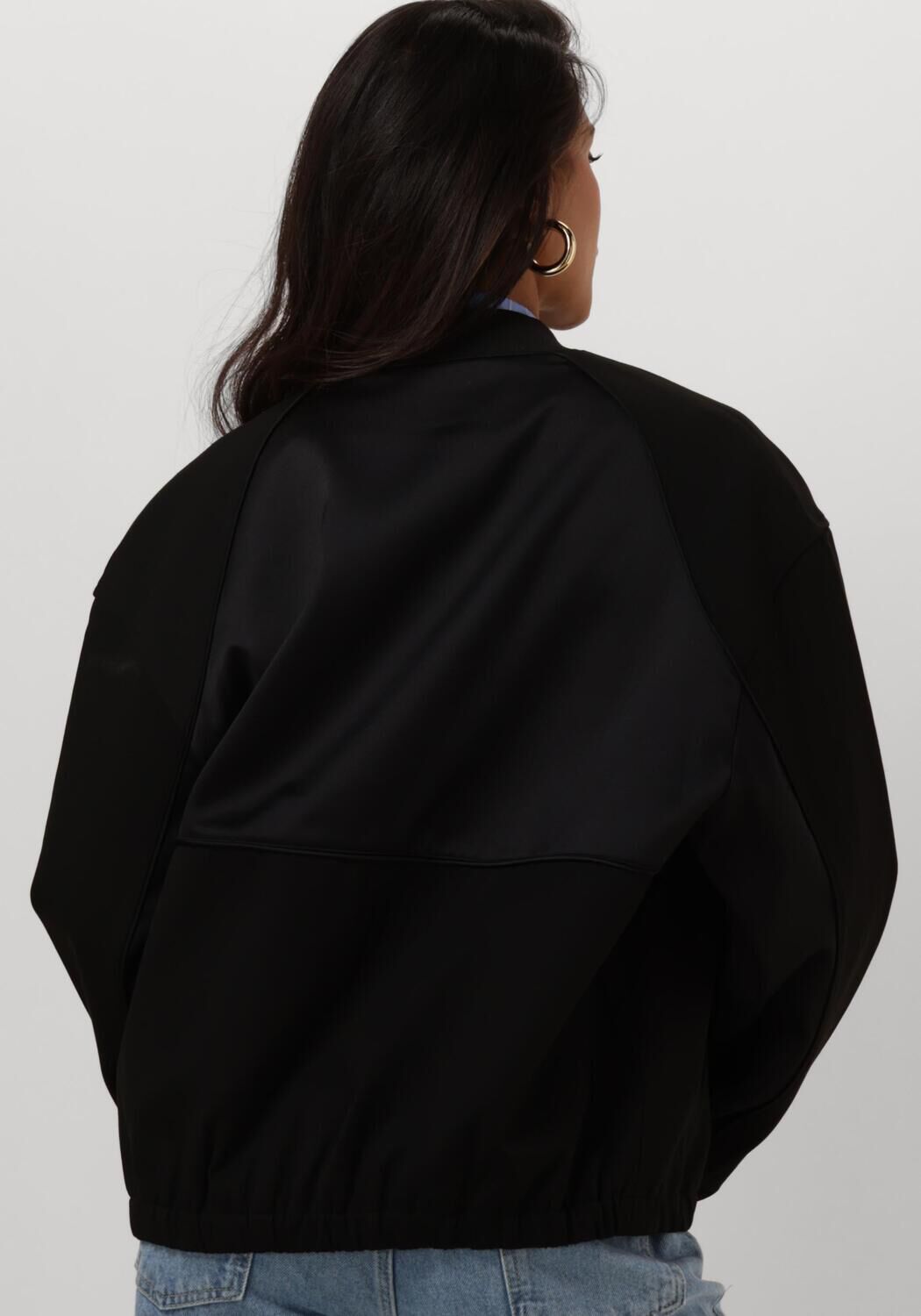 ALIX THE LABEL Dames Jassen Ladies Woven Varsity Bomber Zwart