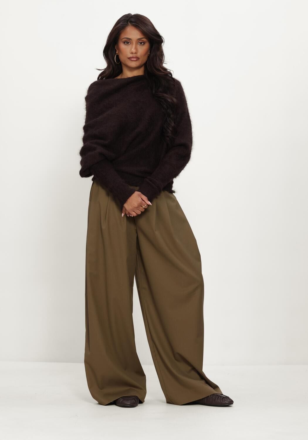 GESTUZ Dames Truien & Vesten Gzdebbie Drape Pullover Bruin