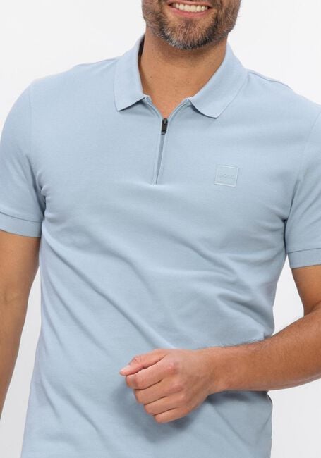 Lichtblauwe BOSS ORANGE Polo PASSERZIP - large