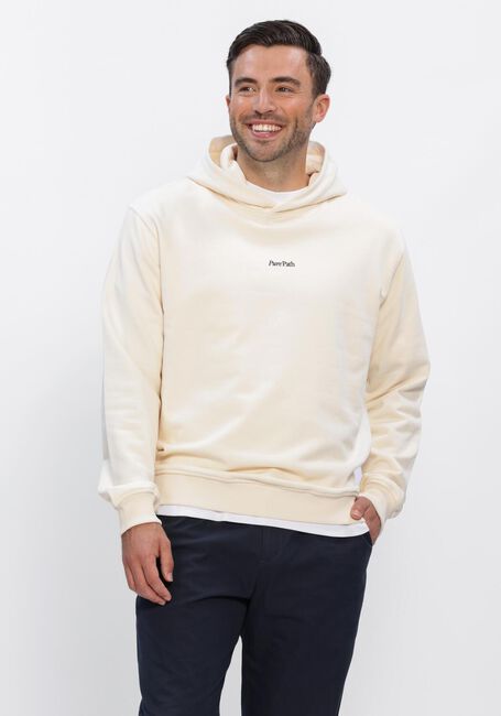 Beige PURE PATH Sweater BOLD EMBLEM HOODIE - large