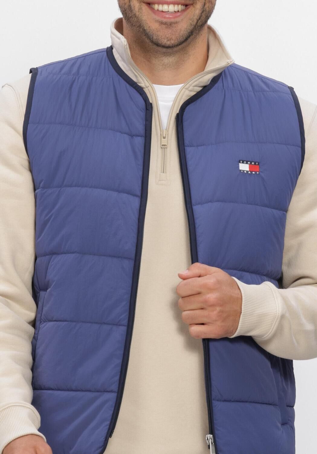 Blauwe TOMMY JEANS Bodywarmer TJM FLAG QUILTED VEST - large
