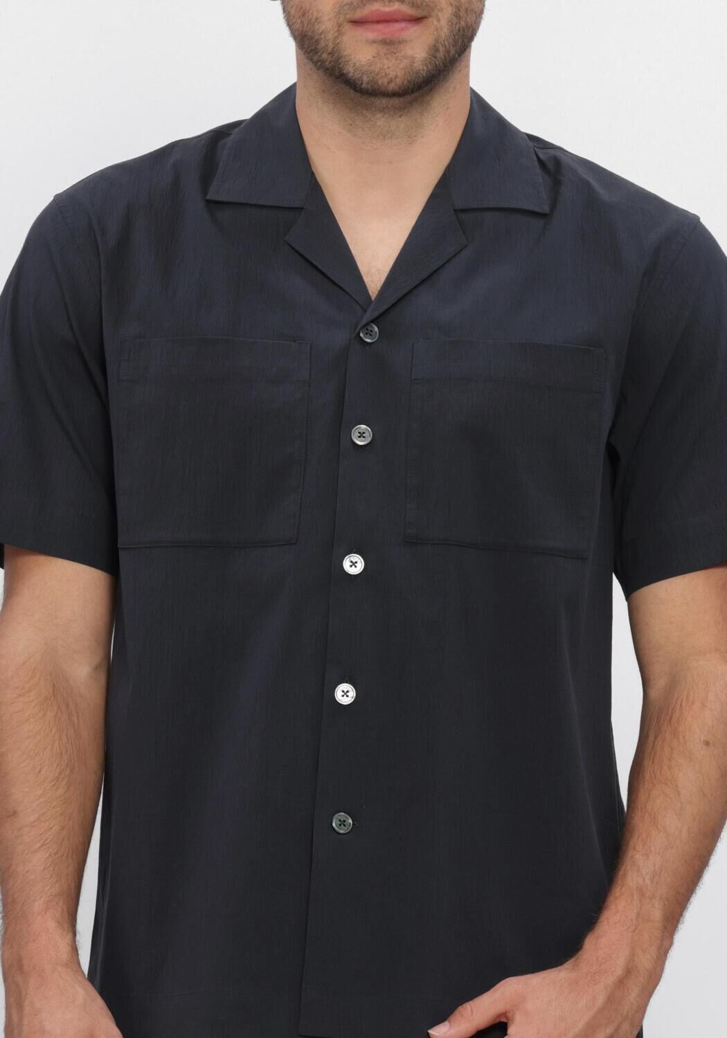 Donkerblauwe JC RAGS Casual overhemd CASUAL SHIRT AARON WRINKLE - large