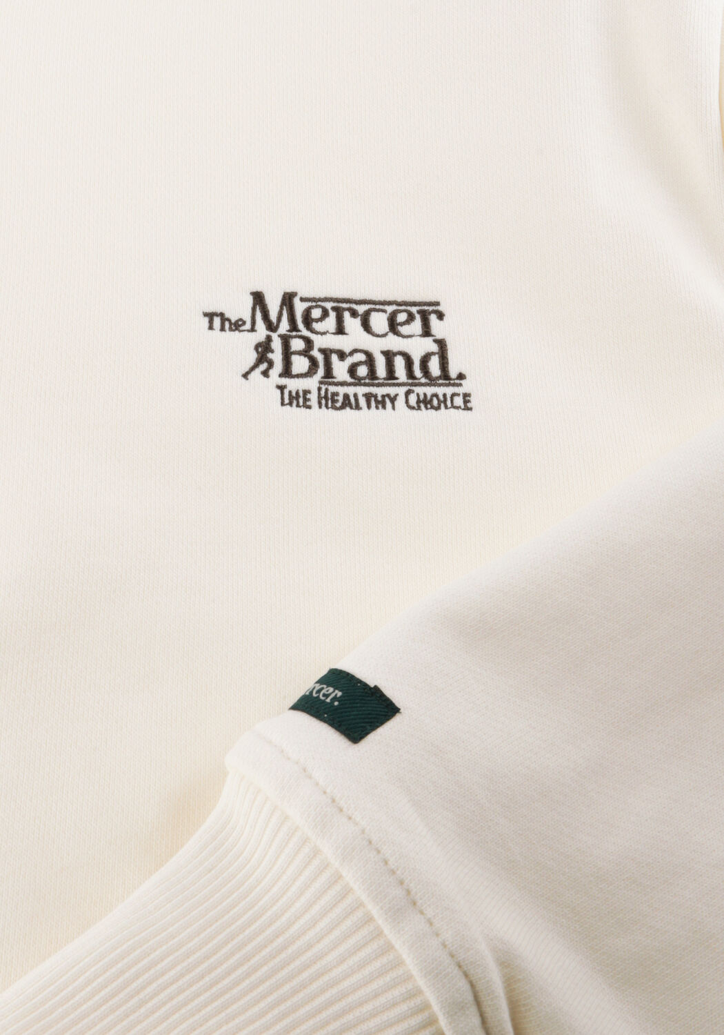 Creme MERCER AMSTERDAM Sweater THE MERCER QUARTER ZIP CONTRAST - large