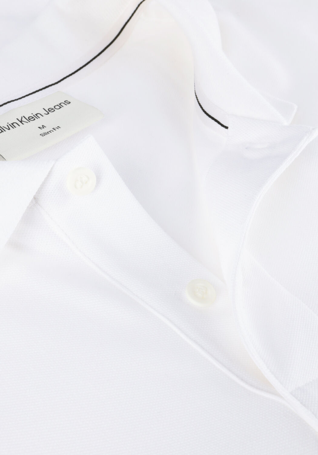 Witte CALVIN KLEIN Polo CK EMBRO BADGE SLIM POLO - large