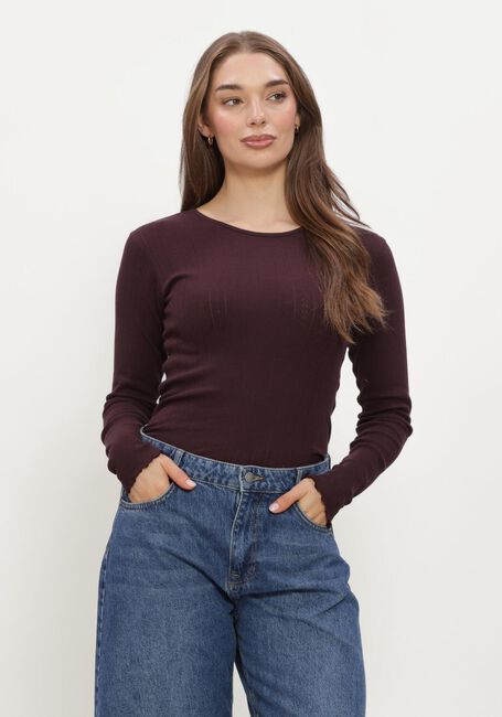 Bordeaux BOII STUDIOS Top FENNA O-NECK TEE POINTELL - large