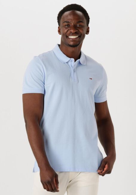 Lichtblauwe TOMMY JEANS Polo TJM SLIM PLANCKET POLO EXT - large