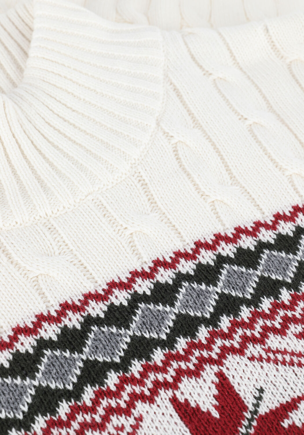 Gebroken wit SELECTED MEN Coltrui SLHFLAKE LS KNIT CABLE HIGH NE - large