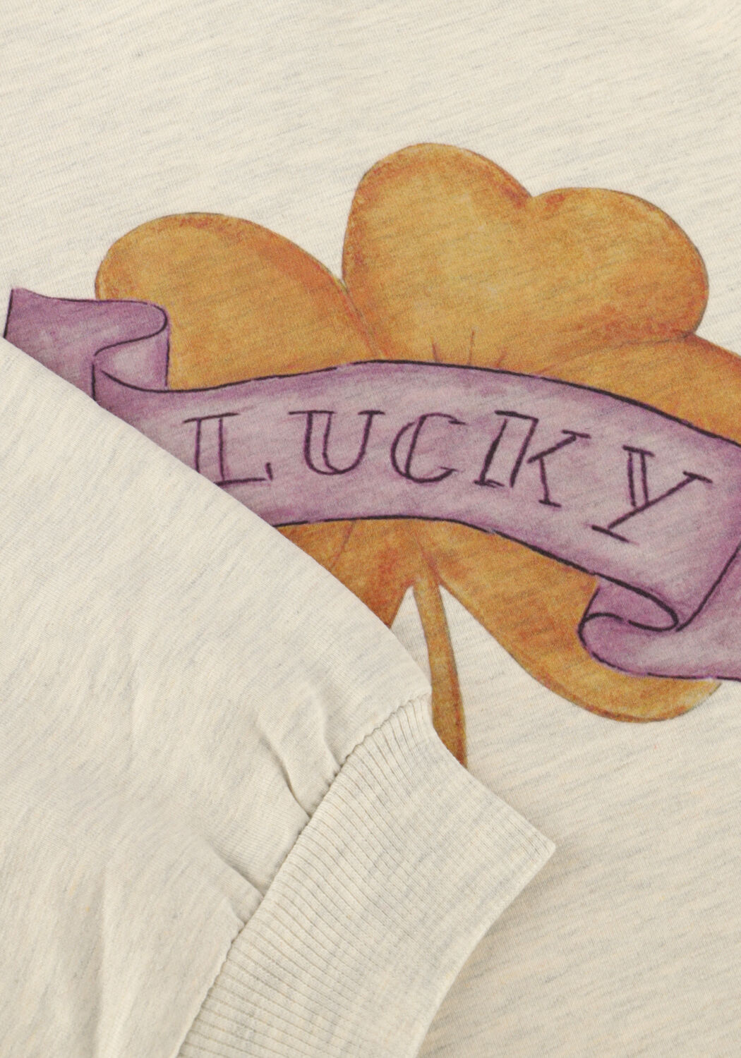 Ecru YOUR WISHES Trui MELANGE RUFFLE SWEATER - large