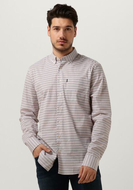 Gebroken wit VANGUARD Klassiek overhemd LONG SLEEVE SHIRT PRINT ON POPLIN STRETCH - large