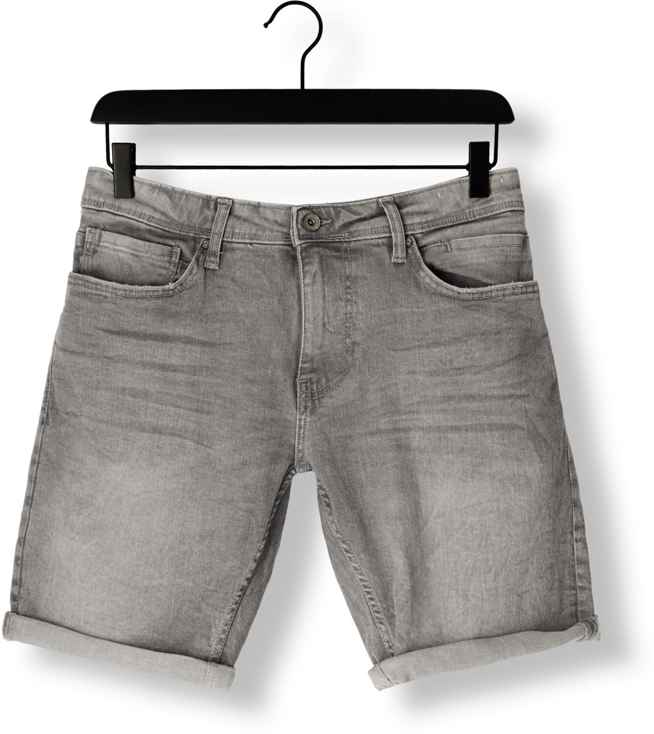 PURE PATH Heren Jeans The Steve Skinny Fit Denim Shorts Grijs