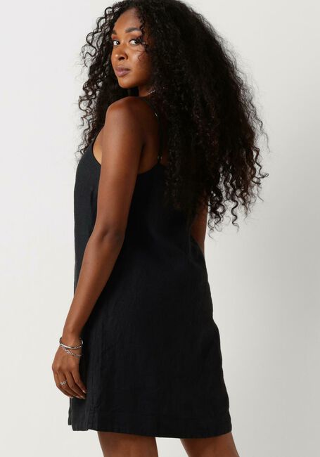 Zwarte SELECTED FEMME Mini jurk SLFLINNIE SHORT LINEN STRAP DRESS - large