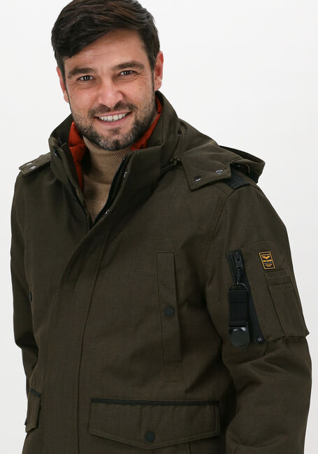 Donkergroene PME LEGEND Gewatteerde jas SEMI LONG JACKET CONSEL HAWK I - large