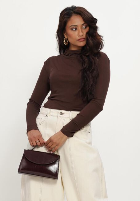 Bruine OBJECT Top OBJALMA L/S RE ROLL NECK TOP 147 - large