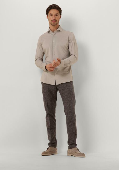Beige PROFUOMO Klassiek overhemd SHIRT X-CUTAWAY JAPANESE KNITTED - large