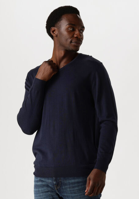 Donkerblauwe PROFUOMO Trui PULLOVER V-NECK - large
