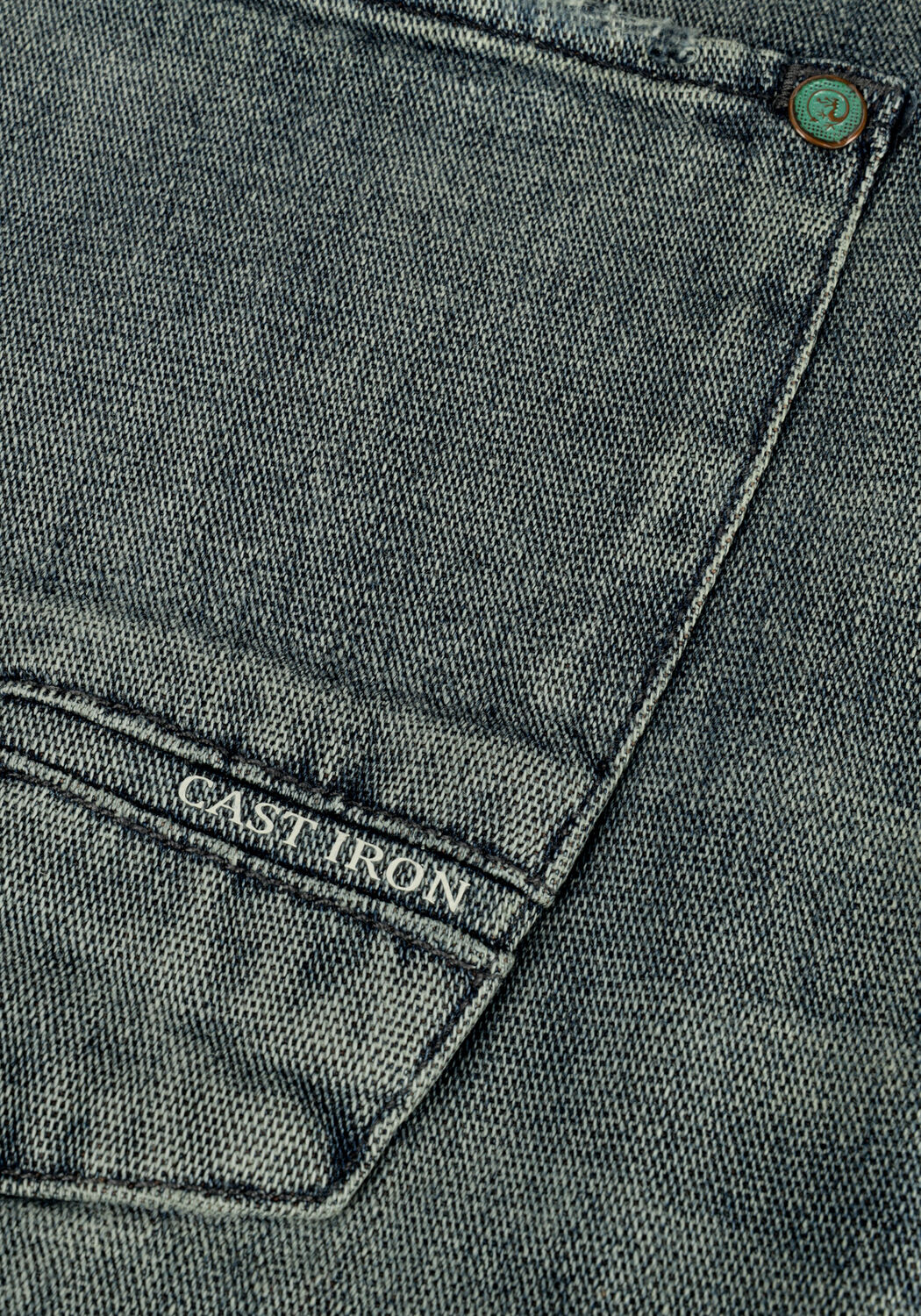 Blauwe CAST IRON Slim fit jeans RISER SLIM TINTED INDIGO STRUCTURE - large