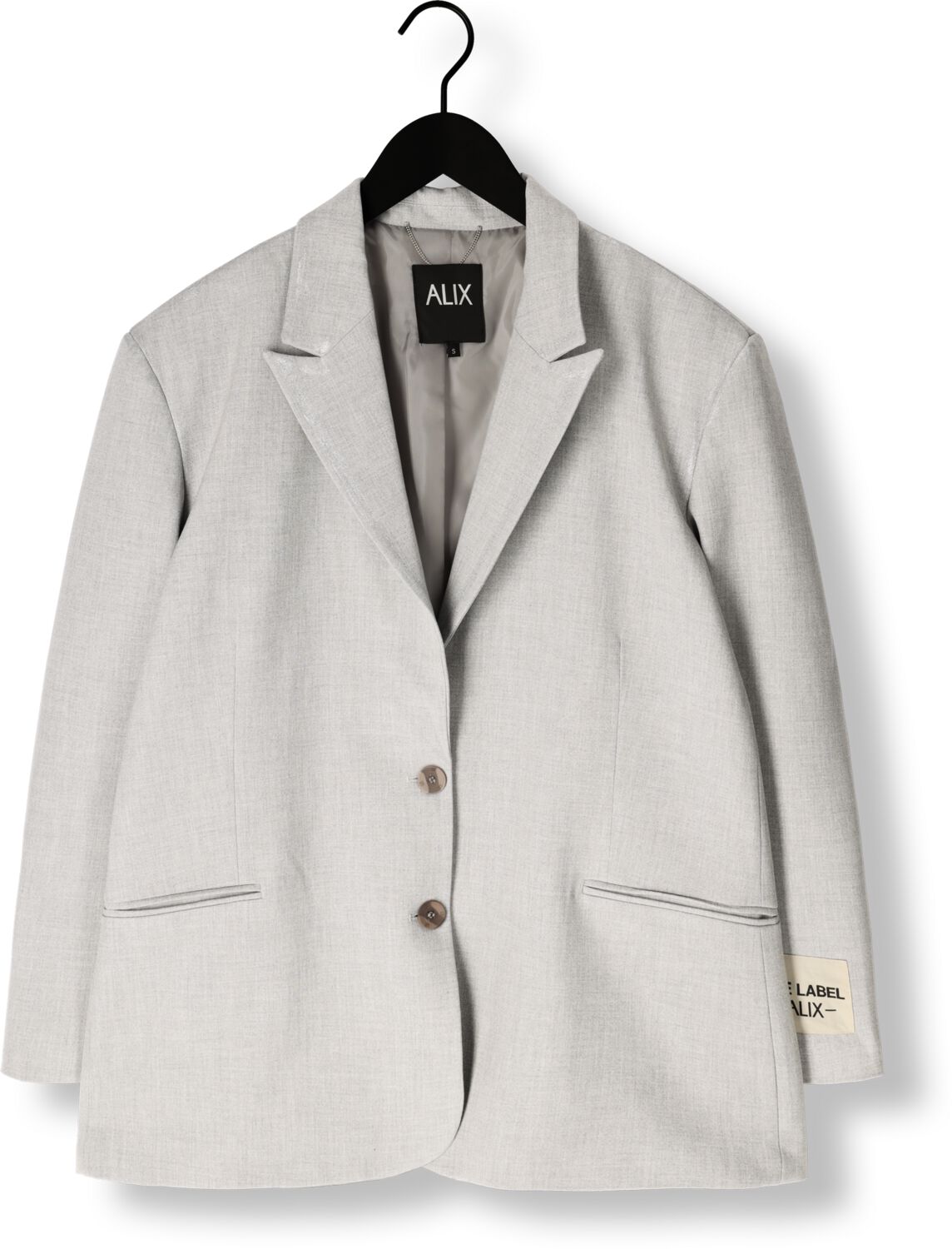 ALIX THE LABEL Dames Blazers Ladies Woven Foil Stripe Blazer Lichtgrijs