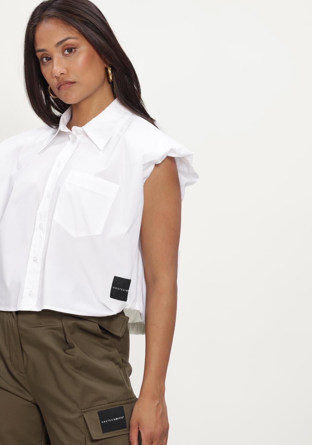 Witte HAUTE L'AMITI&Eacute; Top DINNIE NS POPLIN SHIRT - large