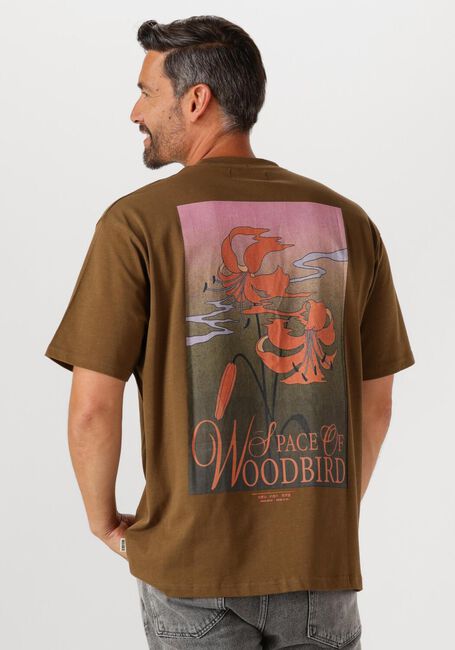 Bruine WOODBIRD T-shirt WBBAINE FLOWER TEE - large